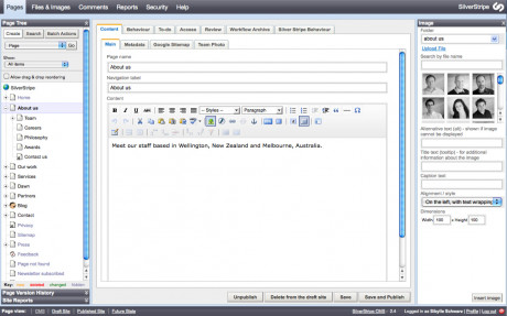Screen shot of the Silverstripe 2.4 CMS admin interface