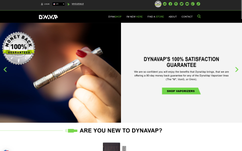 Dynavap website desktop view
