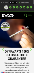 Dynavap website phone view