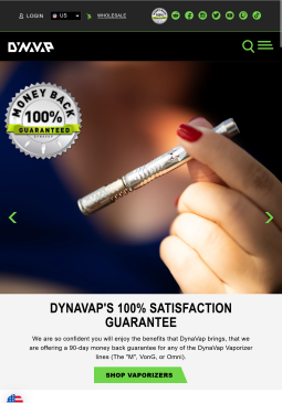Dynavap website tablet view