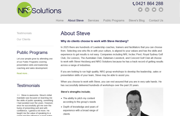 NRG Solutions about page