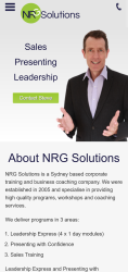 NRG Solutions website phone view