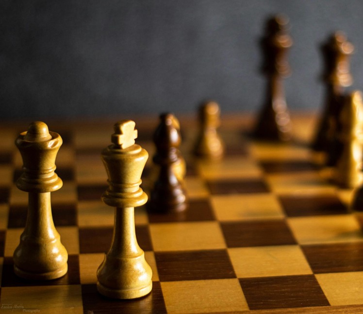 Chess pieces on the board
