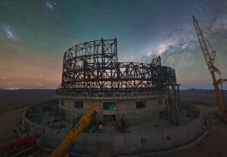 ELT construction site with milkyway as backdrop