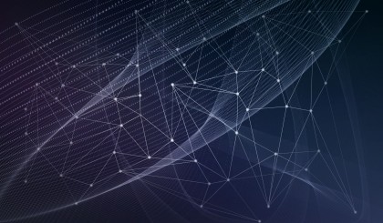 Abstract network of interconnected lines and nodes on a dark, gradient background, evoking themes of data flow and connectivity.